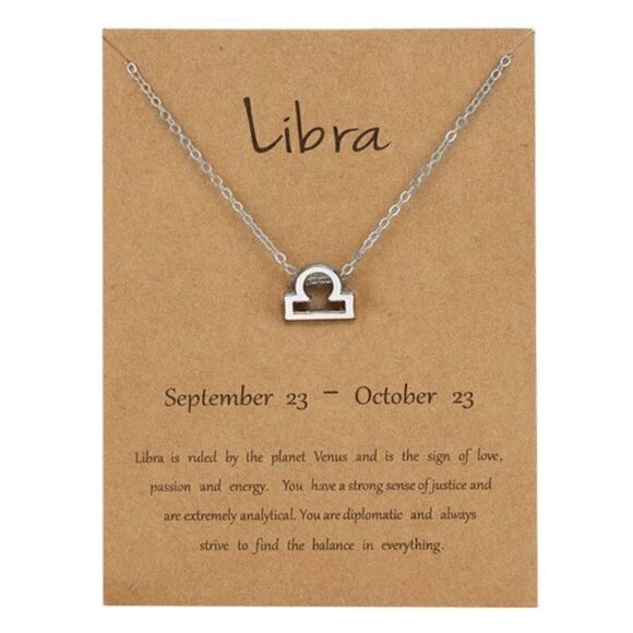 2/$21 Silver Stylish Constellation Symbol Necklace - Libra - Picture 1 of 3